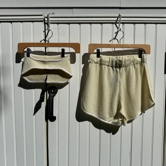 Lisa Yang Kiyo Track Short Selah Bandeau Bra Size 1 S / M Cashmere Cream Yellow - Picture 4 of 14